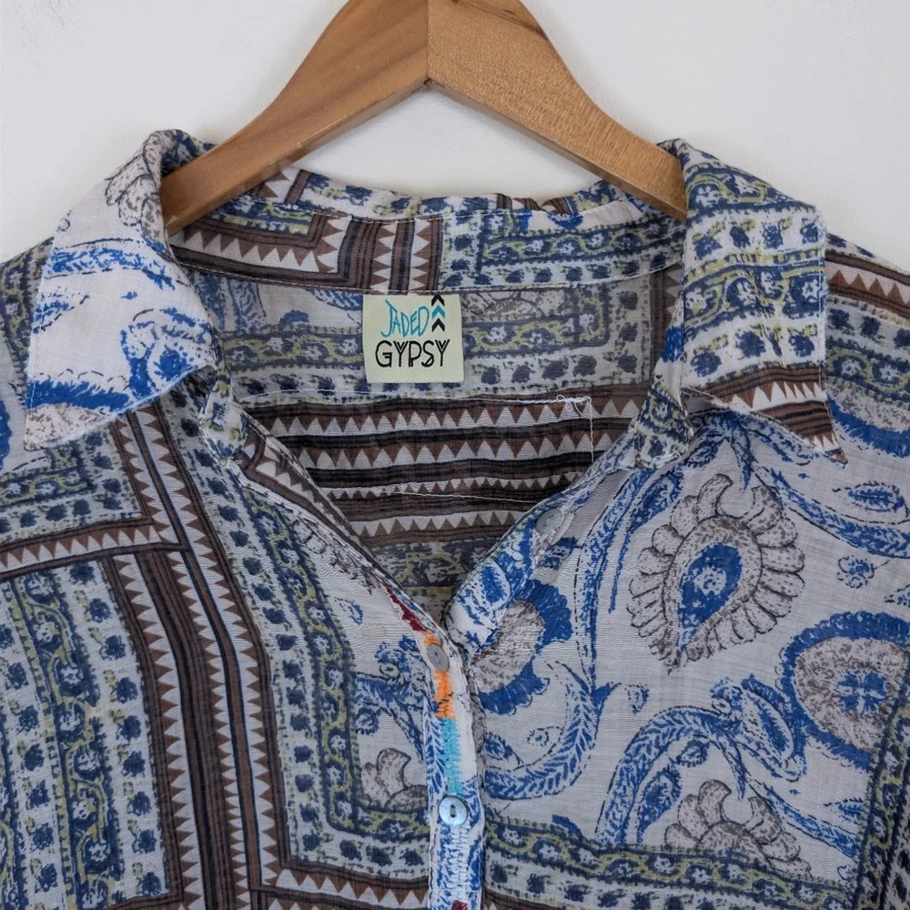 Jaded Gypsy Whimsy Trails Mixed Print Dress Swim Cover